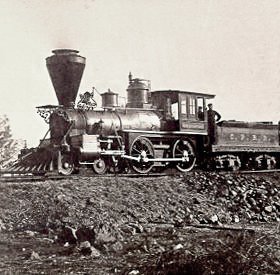 Первый тепловоз  Governor Stanford компании Central Pacific Railroad, 1860-1870 г.г.
