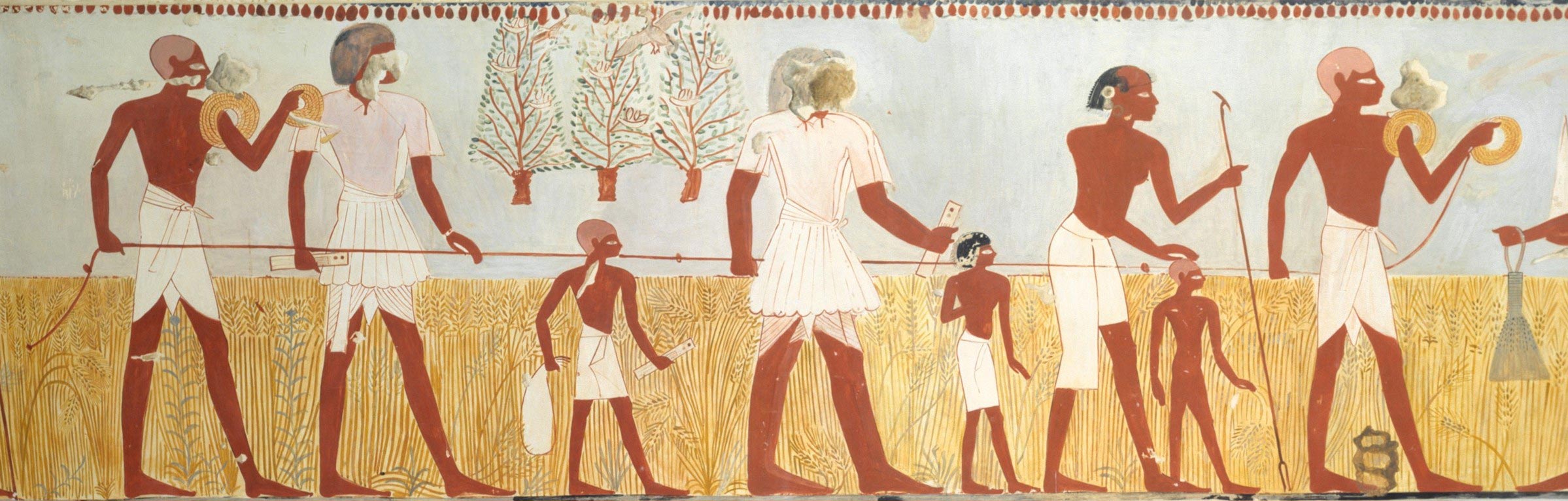 Сцены урожая в гробнице Менны, Древний Египет, 1400–1352 гг. до н.э.